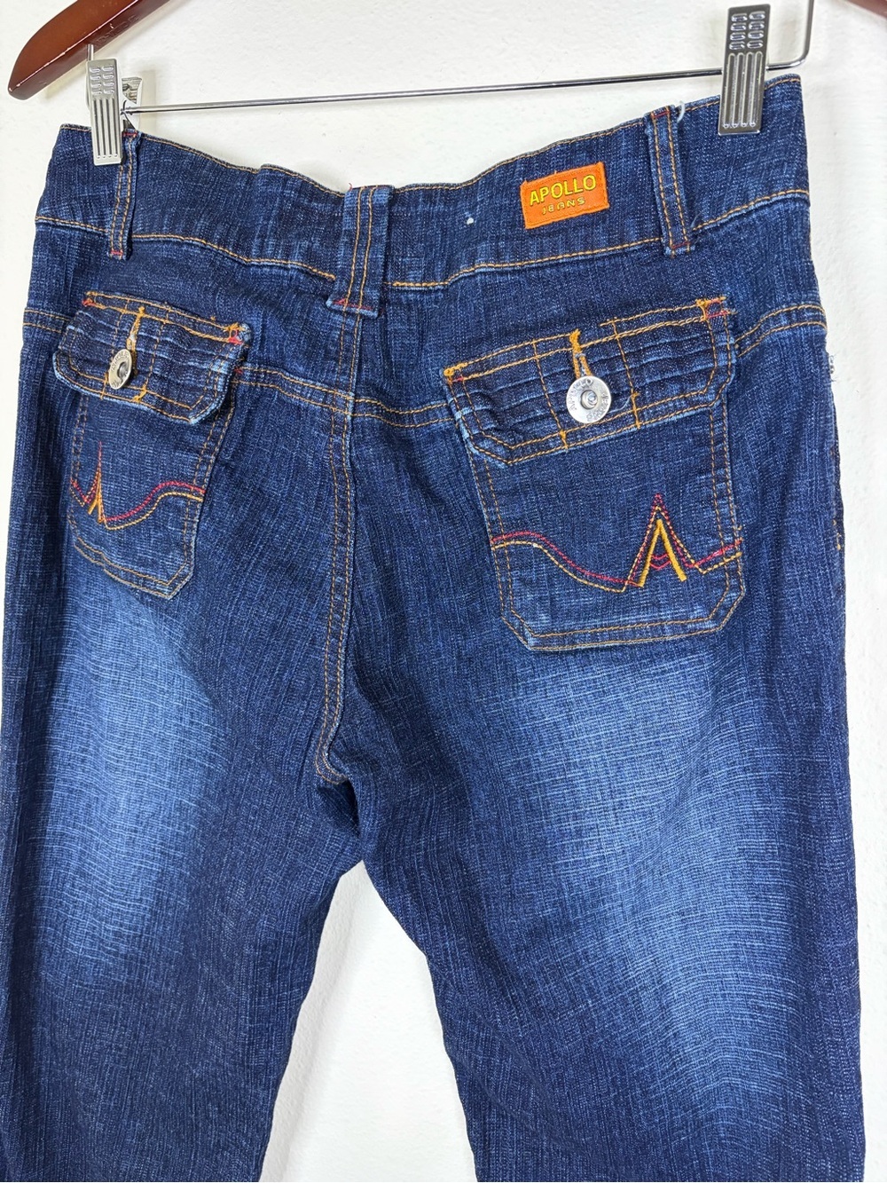 Apollo Jeans 90s/ Y2K Asymmetrical Crossover Waist Bootcut Jeans Size 9/10 - Picture 7 of 12